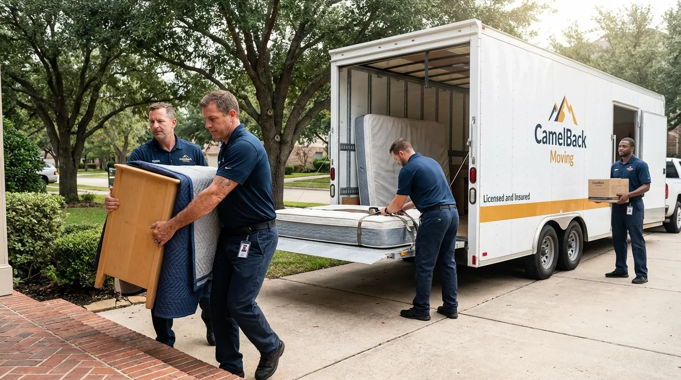 Crew loading residential truck for cross-state move from Loyalhanna, PA